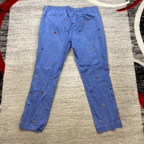 VTG Polo Ralph Lauren Hose Herren 40 Blau Nautical Flag Chino Allover-Print 40x32 - Bild 8 von 12