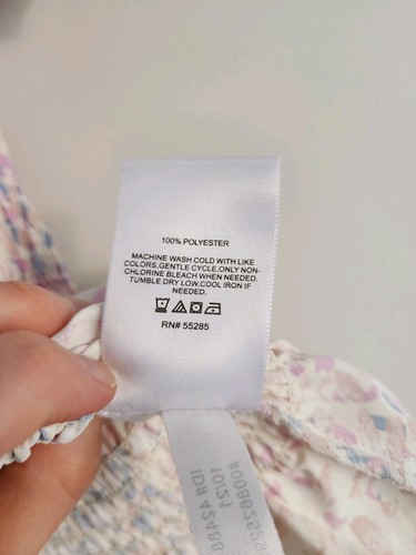 Express gerafftes gesmoktes elastisches Mieder Pastell Abstrakt Cropped Top Größe Small - Bild 5 von 9