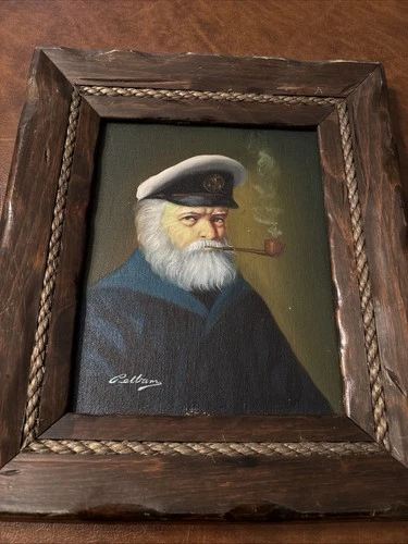 Vintage David Pelbam Signed Sea Captain Framed Oil Nautical Art
