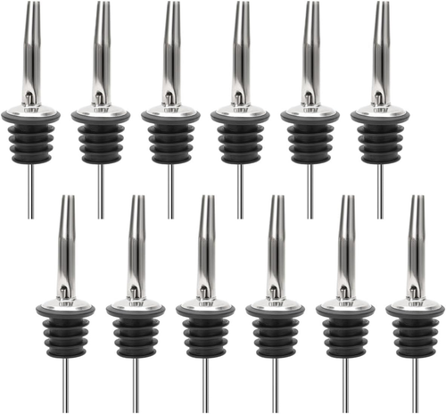 (12 Pack Stainless Steel Classic Bottle Pourers W/Tapered Spout - Bild 6 von 12