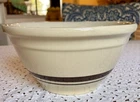 Vintage McCoy Pottery USA Oven Ware #10 Mixing Bowl Almond & Brown Stripes