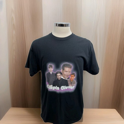 CRISPIN GLOVER T Shirt Many Faces Black Crew Neck Size UK Large