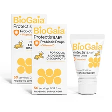BioGaia Baby Probiotic Drops - Colic  Gas Relief + Vitamin D, 50-Day Supply,