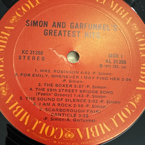 Simon And Garfunkel's Greatest Hits - Columbia Records 1972 KC 31350 (VINYL VG) - Bild 12 von 21