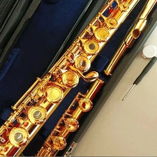 24K Gold Plated Flute 17 C tune Open Hole S6 Professional Flute