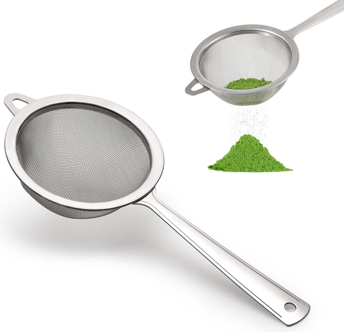 Tamis Matcha et passoire à thé en acier inoxydable avec motif maille fine