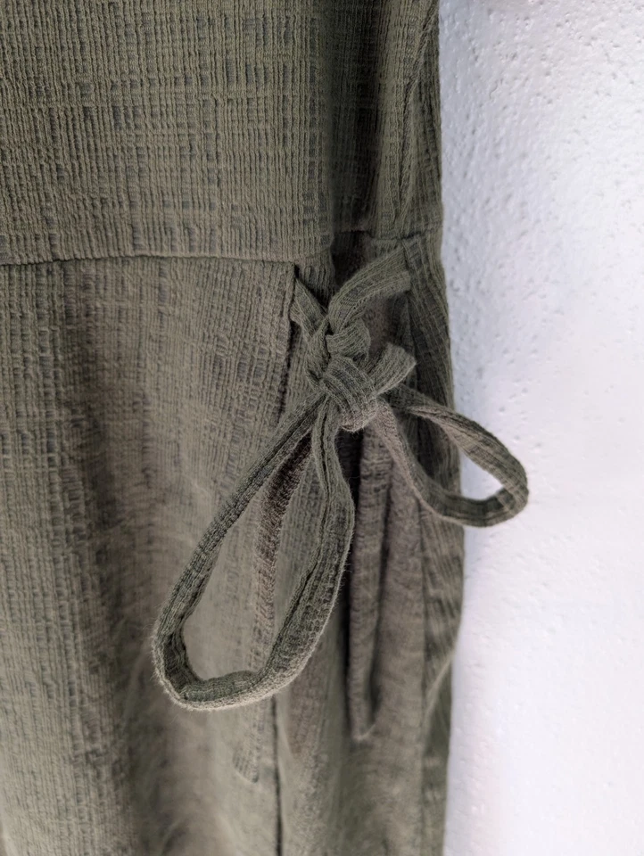 Madewell Womens Dress Crosshatch Puff-Sleeve Faux-Wrap Mini Size M Happy Hour - Image 2 of 4