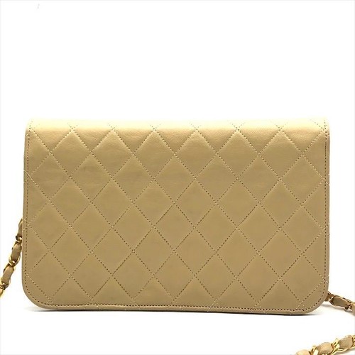 CHANEL Matelasse Quilted Lambskin CC Coco Mark Chain Shoulder Bag Beige - Picture 3 of 10