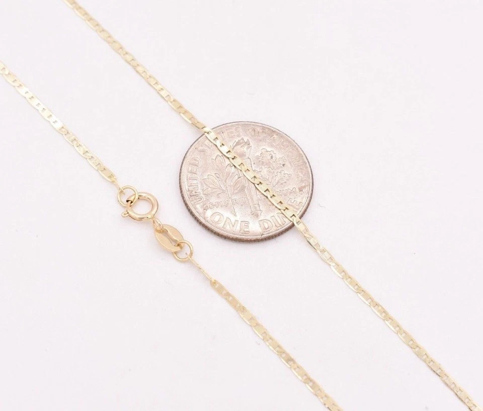 Cadena tobillera de anclaje Mariner pulido alto real de oro amarillo sólido de 10 quilates de 10" Foto 3 de 4