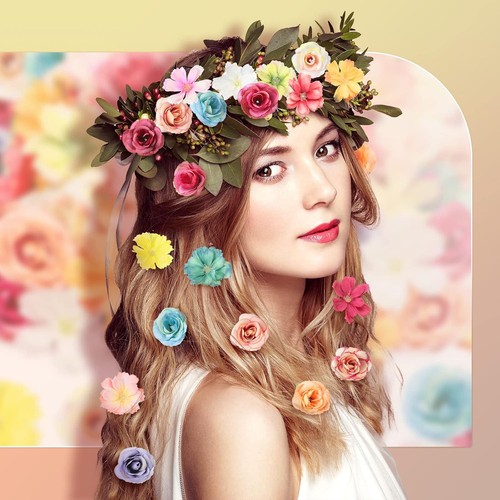 Hanaive Faux Flower Heads Mini Artificial Fake Bright Color  - Bild 6 von 7