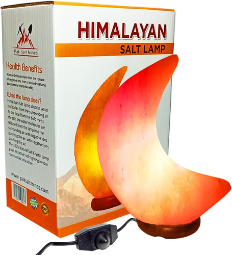 Moon Shape Himalayan Salt Lamp Pink Rock Crystal Light | Natural Quality Hand... - Picture 10 of 12