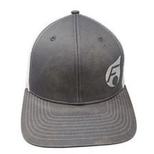 Richardson Snapback Trucker Hat Gray One Size Adjustable Embroidered Mesh Back