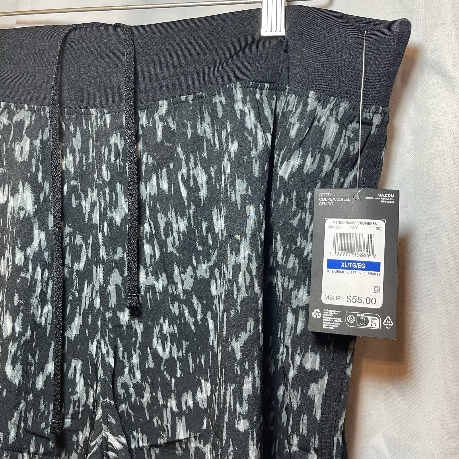 Under Armour UA Launch Elite 5” Running Print Shorts Mens XL 1383267 Black $55