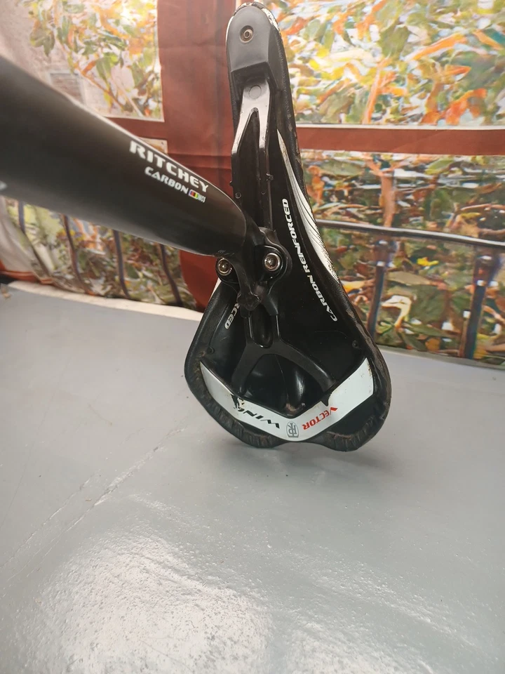 Tija de sillín Ritchey WCS carbono monoenlace 31,6 400 mm con sillín Vector Evo Wing Streem Foto 3 de 4