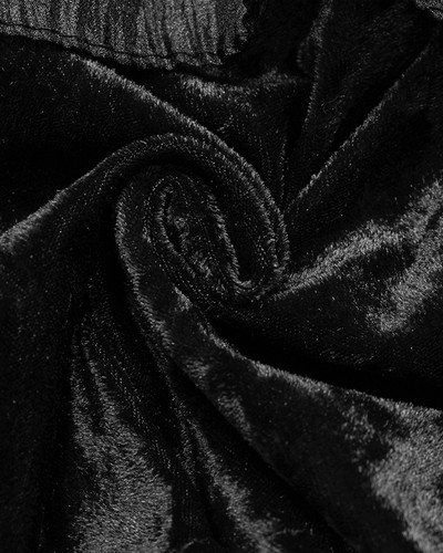 Punk Rave Daily Life Womens Gothic Crushed Velvet & Lace Bolero Cape Shrug Black - Picture 12 of 13