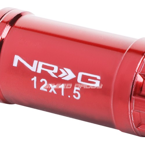 NRG 20 PCS T-6661 ALUMINUM RED M12X1.5 EXTENDED WHEEL/RIM LUG NUTS+DUST COVER - Picture 2 of 5