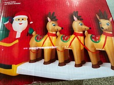 NEW 12 ft Santa s Sleigh Scene Giant Sized LED Christmas Airblown Inflatable