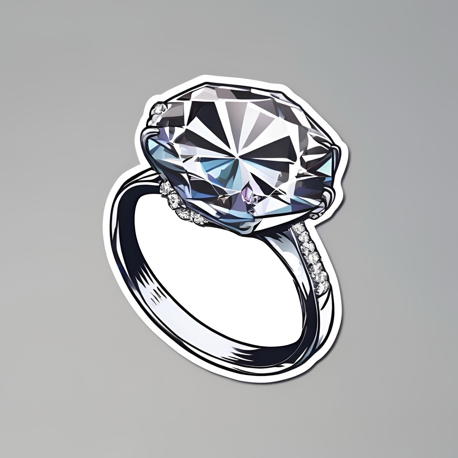 3x1.5” Diamond Wedding Band Card making Celebrating sticker ON SALE!-image