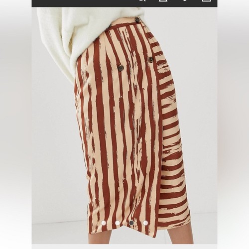 ASOS DESIGN Safari Streifen doppelreihig Bleistiftrock Gr. 6 NEU - Bild 3 von 12