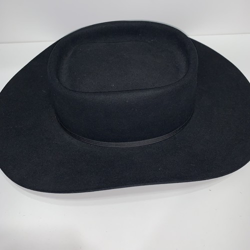 Bailey California 3X Imperial Square O - B Bar B Hat Black Wool USA Size 6 3/4 - Picture 5 of 11