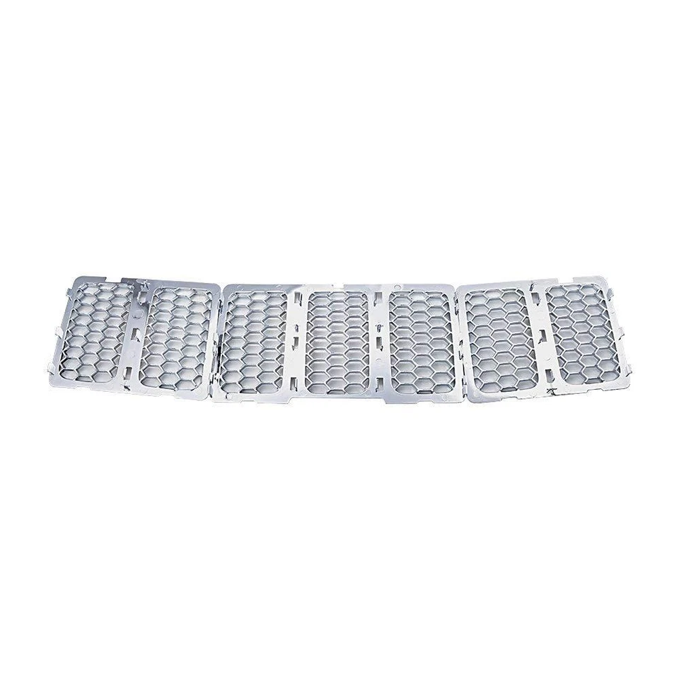 Chrome Front Grill Mesh Grille Cover Inserts For 2014+ Jeep Grand Cherokee 7PC H Foto 3 de 4