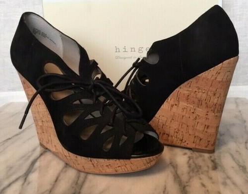 Hinge Nordstrom Damen-Schnürsandalen Kork und Leder Keilabsatz Größe 9,5 UVP 99 $ - Bild 1 von 10