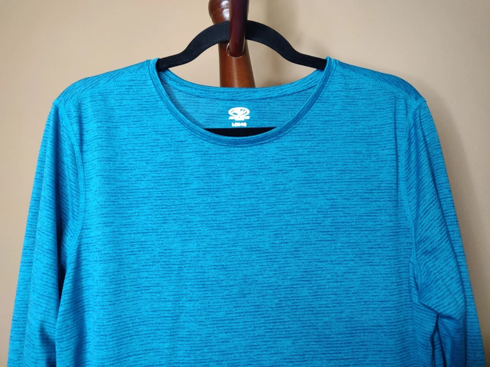 Athletic Works Mujer L(12-14) Ropa Deportiva Top Estampado Azul Manga Larga Foto 3 de 4