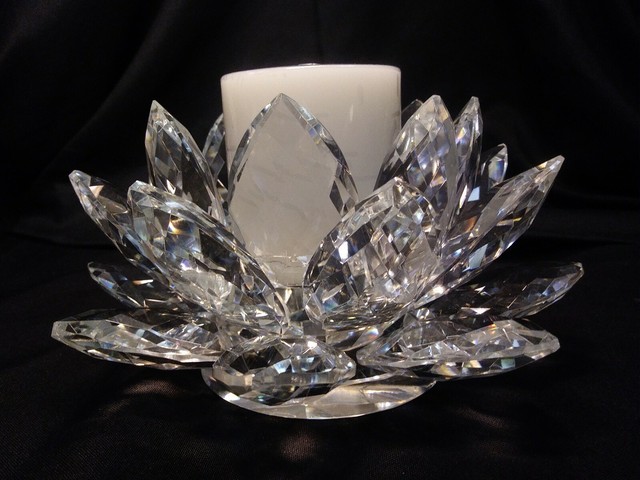 Large 9" Shannon Crystal Godinger Lotus Crystal Collection ...