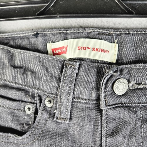 LEVIS 510 Jeans Boys 12 Reg 26x26 Black Skinny Straight Light Wash Denim - Picture 4 of 15