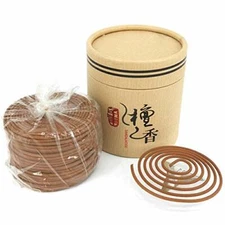 Sandalwood Coils Incense Natural for Incense Holder Burner Aroma 4 Hours,48 Coil