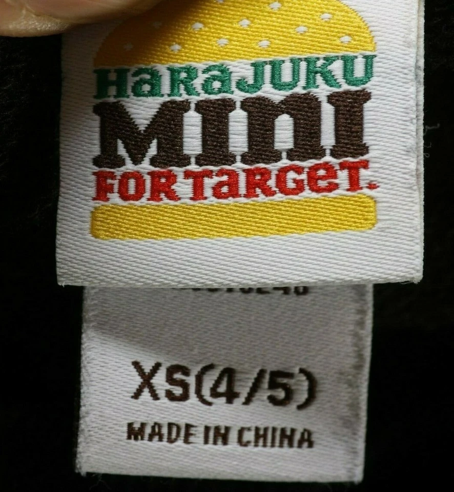 Harajuku Mini Niñas Talla XS 4/5 Sudadera Tachonada Negra Top Camisa Bolsillo Rocker Foto 3 de 4