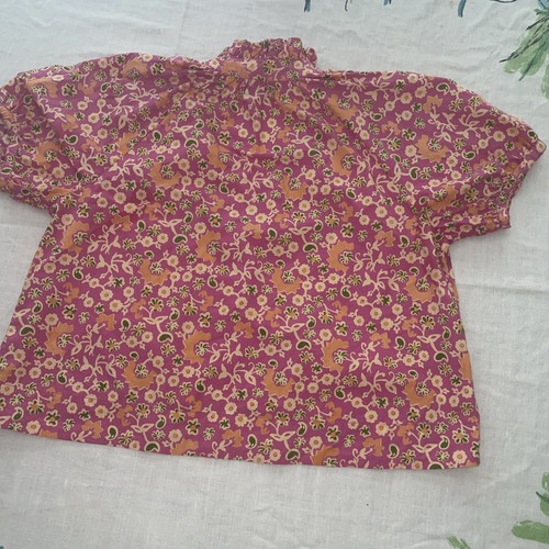 Olivia James The Label Harvest Plum Pink Floral Top Blouse Short Sleeve Size XS - Picture 8 of 11