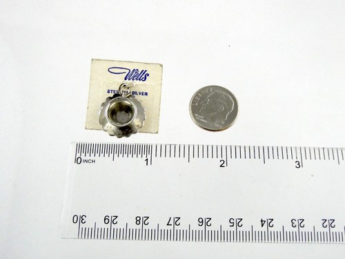 Vintage Wells Sterlingsilber Teetasse und Untertasse Set Charm oder Anhänger 2,3 g Tasse - Bild 6 von 7