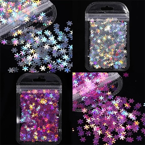 3D Flakes Slices Nail Sequins Ultrathin Laser Holographic Mirror Sparkly - Picture 5 of 25