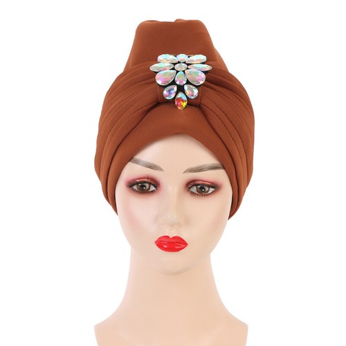 New Braid Turban Head Wrap African Women Cap Hijab Bonnet Hat Auto Gele Headtie - Picture 240 of 282