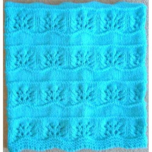 ✿ New HAND KNIT Blanket Afghan TURQUOISE BLUE Baby Throw Handmade Floral Crochet - Picture 2 of 2