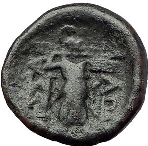 LARISSA-Thessaly-Ancient-Greek-Coin-for-THESSALIAN-LEAGUE-APOLLO-ATHENA-i61653