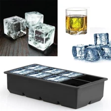 2pc Ice Maker Large Cube Square Tray Molds Whiskey Ball Cocktails Silicone Big