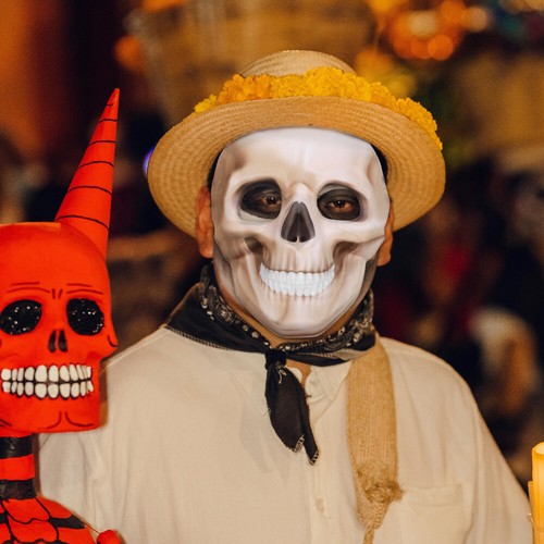 Máscara Calavera Halloween Máscara Calavera Decorativa Día de Muertos Fiesta Máscara para Fiesta - Imagen 9 de 12