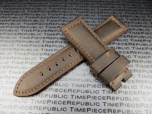 Nueva correa de reloj de 26 mm de cuero genuino marrón espiga absolutamente correa de reloj para PANERAI X - Imagen 3 de 17
