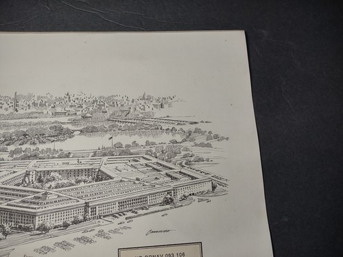De colección 1989 Lou Cannavaro El Pentágono Impresión Washington DC Capt. G.J. Hill MC, USNR - Imagen 4 de 11