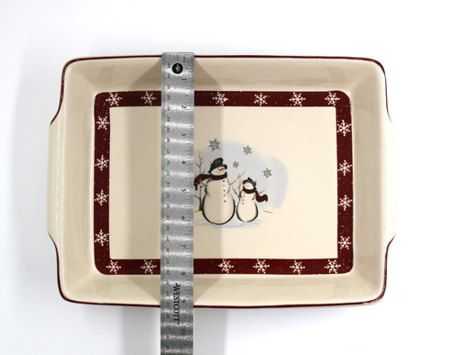Royal Seasons Steinzeug SCHNEEMANN 13"x9" rechteckige Backform letztes Jahr 835753 - Bild 5 von 10