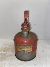 Vintage Justrite One Quart Red Safety Can Underwriters Laboratories