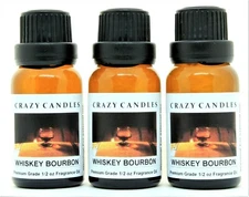 Crazy Candles 3 Whiskey Bourbon 1/2oz Premium Grade Scented Fragrance Oil