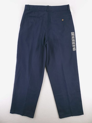 Izod Pants Boys 20 Husky Navy Blue Pleated Chino Khakis School Uniform Work NWT - Picture 5 of 17
