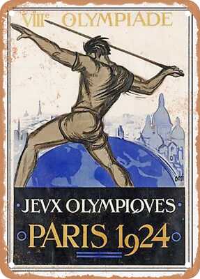 METAL SIGN - 1924 8th Olympics Olympic Games Paris 1924 Vintage Ad
