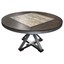 best master engineered wood faux marble top round dining table in dark oak