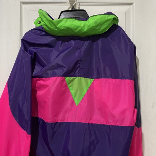 Vintage 80er Stylfrance Schnee Ski Windbreaker Jacke L Hose 34 Set BRIGHT Neon Day Glo - Bild 6 von 21