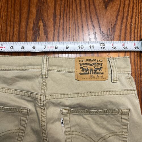 Levis 511 Slim Fit Tapered Leg Jeans Boys 28x28 Beige Stretch Denim 16 Regular - Picture 3 of 9