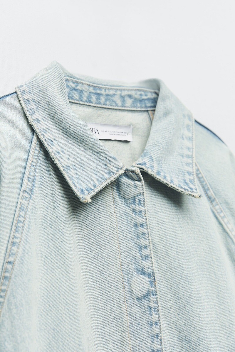 ZARA WOMAN NWT TRF DENIM TRENCH LIGHT BLUE 8197/071 | eBay